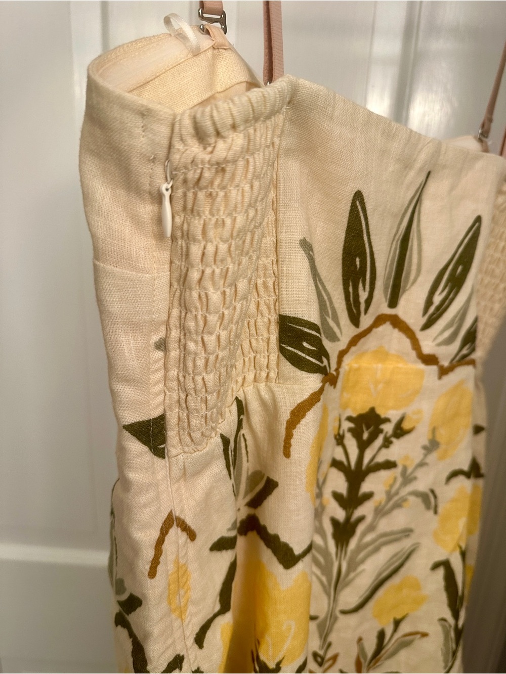 Abercrombie & Fitch Pale Yellow Linen Blend Dress - Picture 4 of 5
